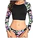 Dasongff Tankini de 2 piezas de talla grande para mujer, de manga larga, con estampado y estampado de push up, para mujer, dos piezas, sexy