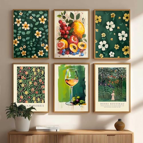 Image of kotart - Floral Wall Art For Decor Living Room Bedroom | Poster With Frames Home Paintings Set of 6 (14X20 Inch, C)