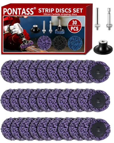 Image of 2 Inch 50mm Stripping Wheels, 30 Pcs Paint & Rust Removal Discs with 1/4" / 0.23" Shank for Metal Polishing & Cleaning Abrasive Discs (Purple)