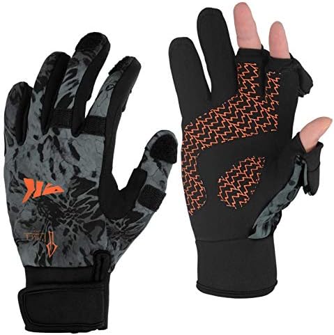 KastKing Mountain Mist Cold Weather Gloves - Ideal for Ice Fishing, Photography, or Hunting (Blackout, Small)