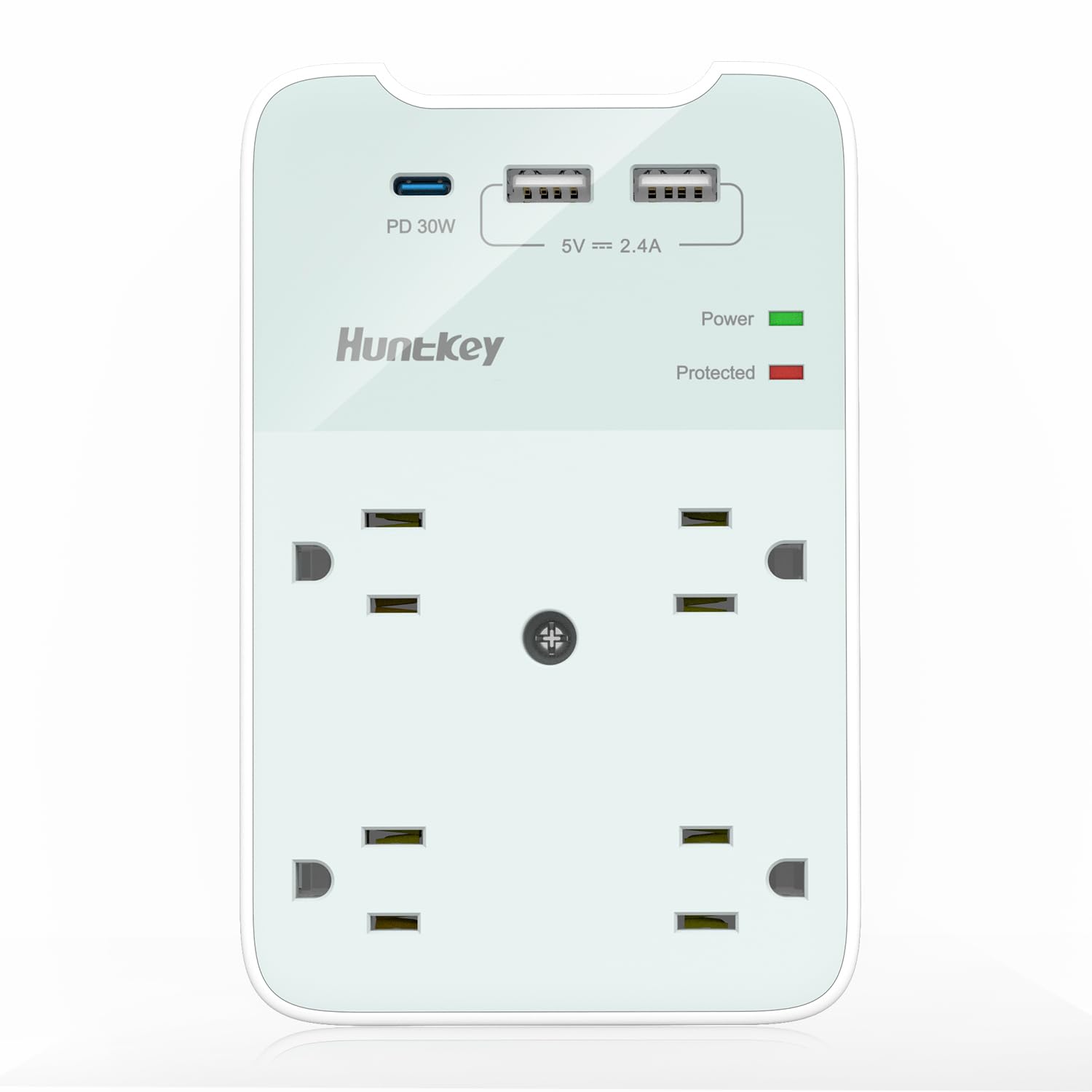 Wall Outlet Extender with PD 30W USB C Charger, 4 Outlet Splitter with 3 USB Wall Plug, Multiple Plug Outlets Extender with Surge Protector Spaced for Home, Travel, College Dorm Room