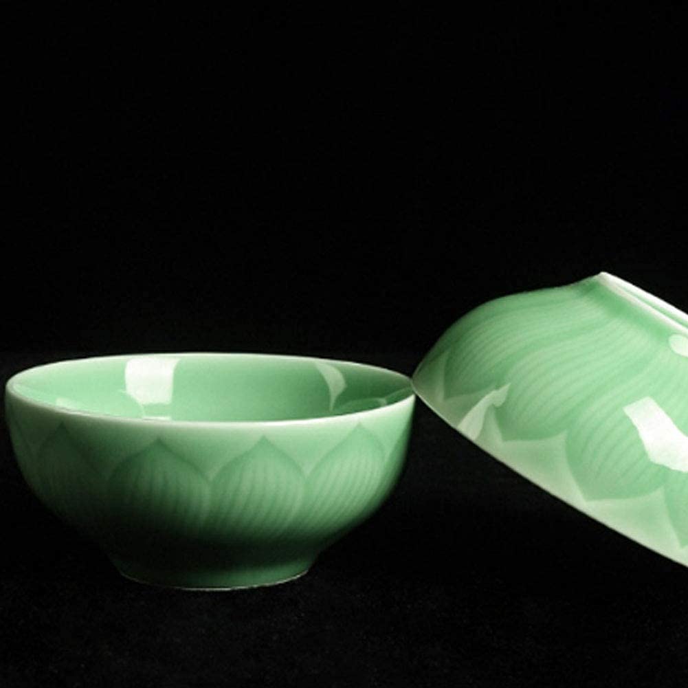 Cuenco de cerámica, cuenco de cerámica, cuencos de frutas Cuencos Cuenco Cuenco de arroz Pro-Green Celadon Vajilla Cuenco Cuenco de arroz de cerámica for el hogar chino Cuenco for microondas Cuenco pe