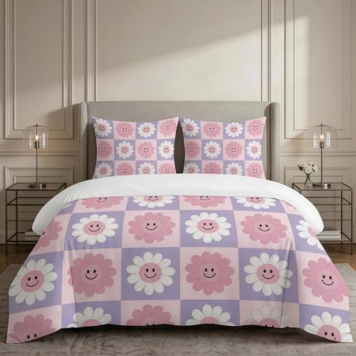 Housse de couette 135x200 microfibre parure de lit 3 pièces 3D - 2