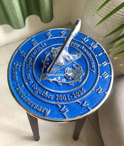 Reloj de sol de aniversario de bodas de plata 2026 para hogar y jardín 6