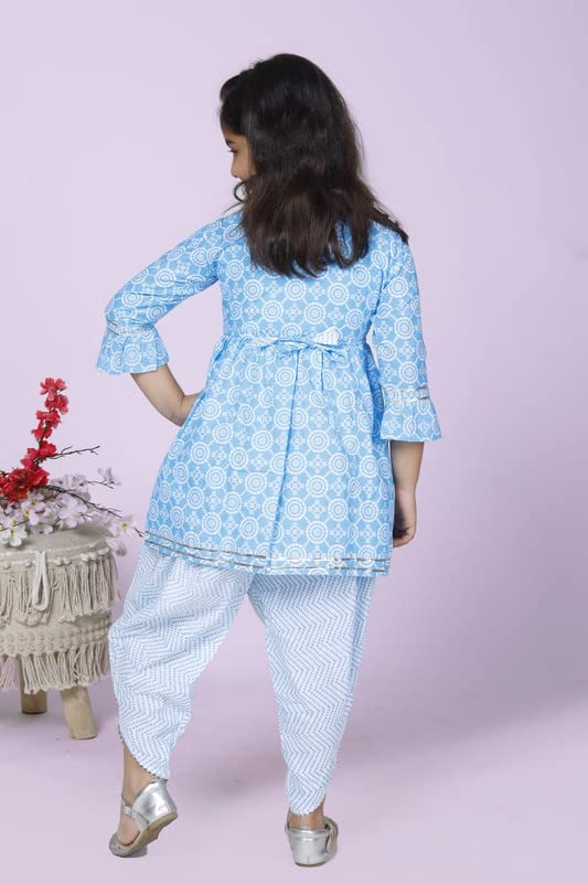 Image of ANNA's Arron Pants For Baby Girls Kids Summer Wear Dresses|Ethnic Dress For Kids| Kurti Pant For Kids