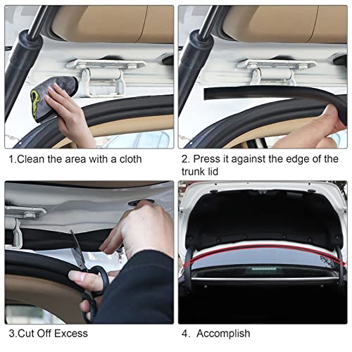 Car Weather Seal Strip For Trunk Lid Gap, 1.5M /4.92Ft Automotive Weather Stripping Dustproof Rubber Sealing Strip For Sedan #TOP4