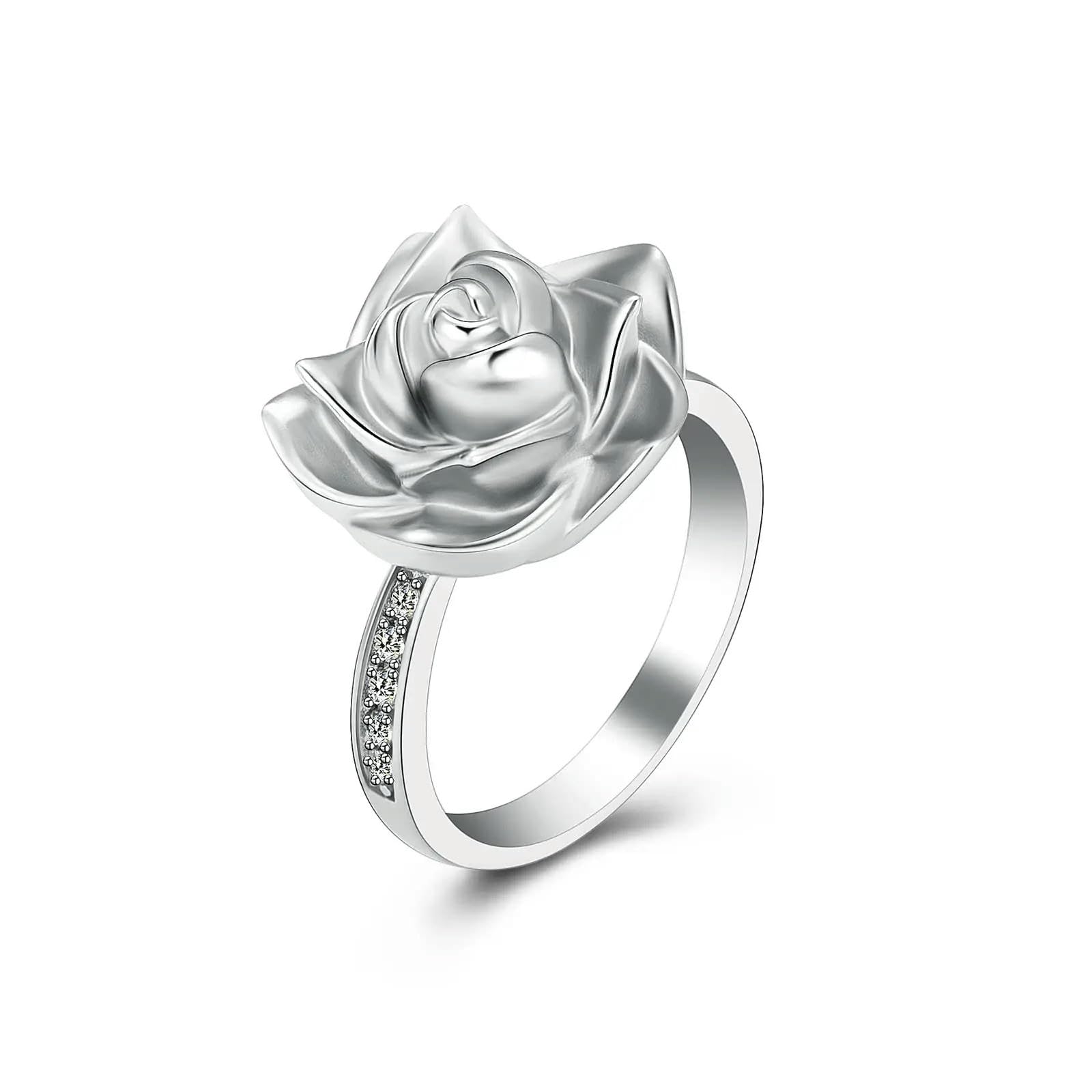 Bague d'urne fleur de rose pour garder un souvenir éternel de vos proches