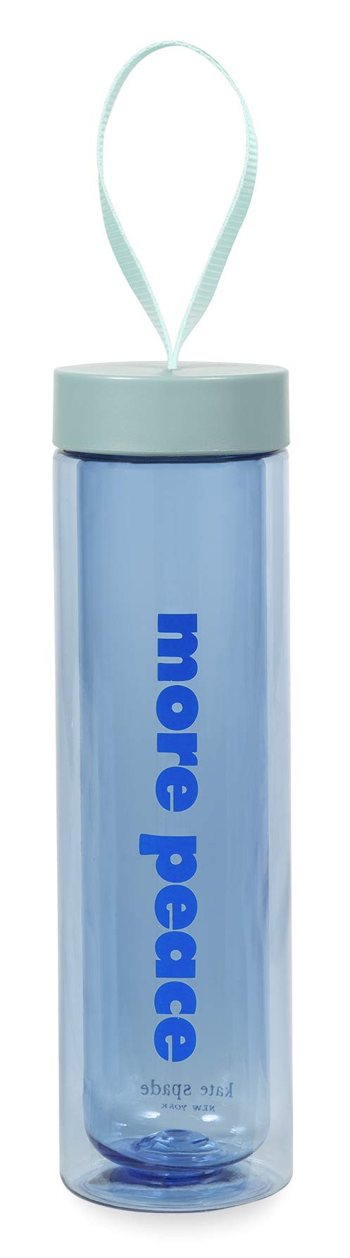 Gourde Kate Spade New York bleue en plastique 470ml avec dragonne More Peace