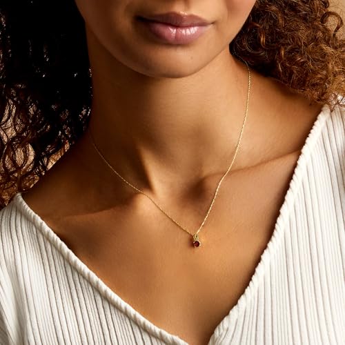 Pure Collection by Ross-Simons 0.28 Carat Garnet Pendant Necklace in 14kt Yellow Gold4