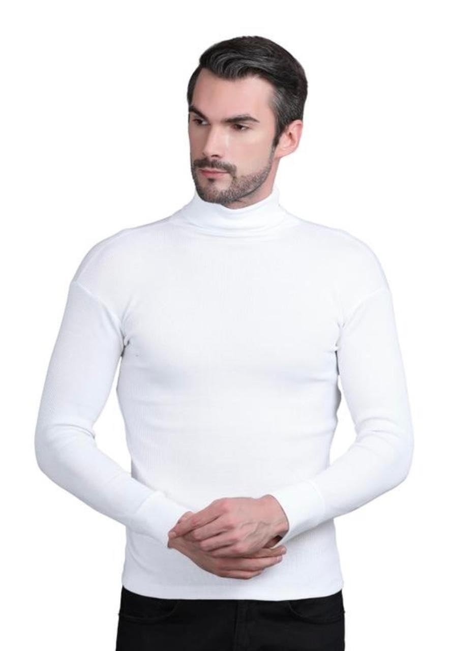 jackbuzz Men's High Neck White Sweater – Stylish & Comfortable Pullover-picture-53