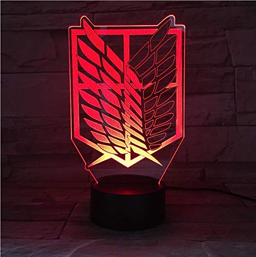 Eqwr 1Piece 7 Colori Lampada Anime Attack On Titan...