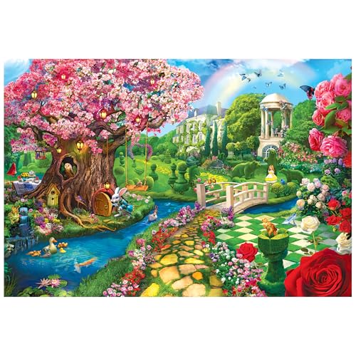 RoseArt - Kodak Premium - Spring Garden 2000 Piece Jigsaw Puzzle, Alice in Wonderland Puzzle for Adults