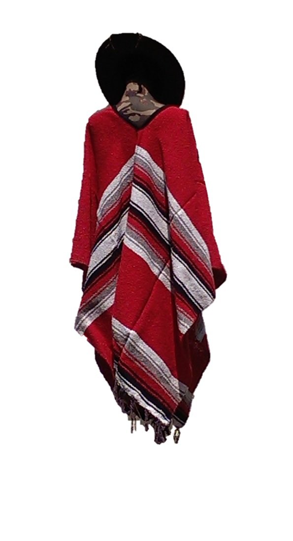 Sharpshooter Clint Eastwood Good Bad Ugly Brown Cowboy Hat & Red Poncho Set