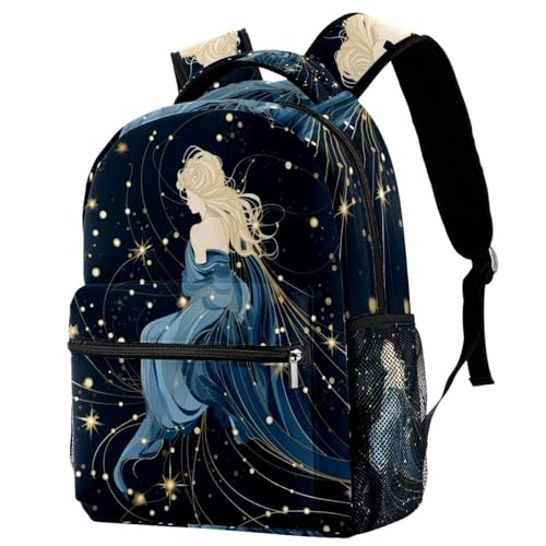 Sac à dos décontracté Vierge multicolore pour collège et lycée de 29.4x20x40cm