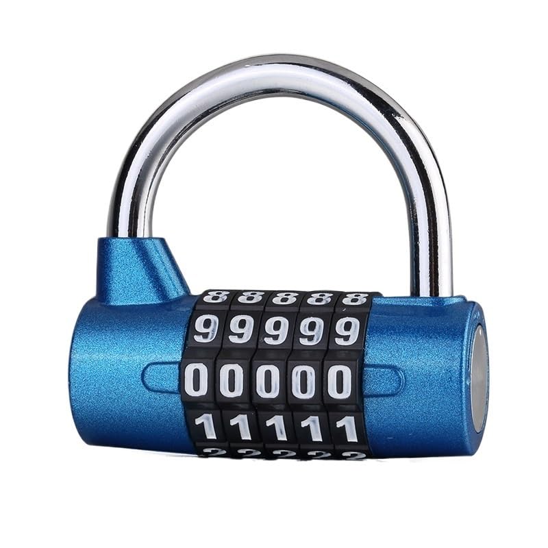 Cadenas Code Cadenas à combinaison à 5 chiffres avec mot de passe Cadenas(Blue)