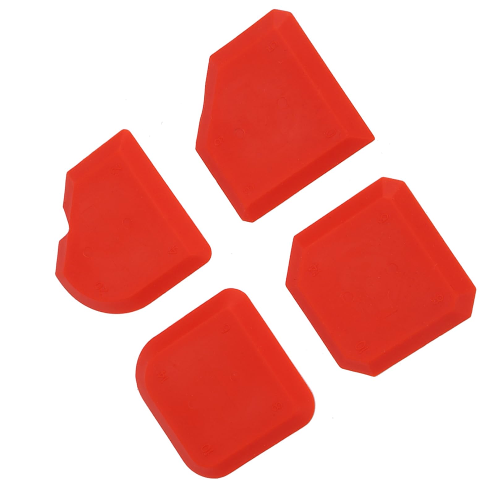 Juego de 4 herramientas de calafateo, herramienta de silicona, herramienta de alisado de calafateo, para cocina, baño, suelo, ventana, sellado, junta de fregadero, color rojo