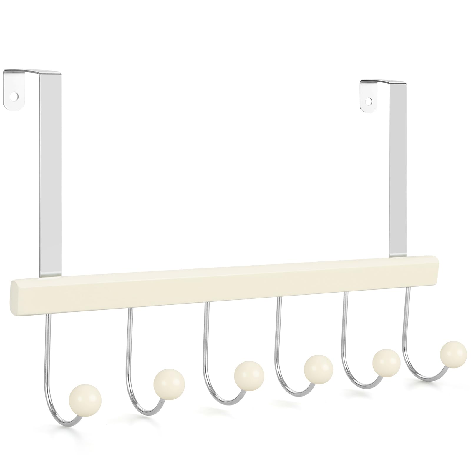 TOPIA HANGER Over The Door Hooks for Hanging, Towel Hooks Towel Racks for Bathroom, Coat Hooks Coat Rack Over The Door Organizer Hanging, Wooden Door Hangers for Coat Towel Hat Purse CT71W