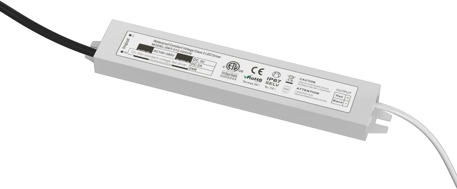 24-Watt LED Power Source, Low Voltage 24w Transformer to Power 3 or More Lumanumbers LED Lighted House Numbers