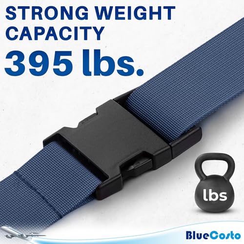 Image of Luggage Straps for Suitcases - TSA Approved - Navy Blue, 4 PK - Premium Nylon Belts for Suitcase, Briefcase & Travel Bag - Adjustable Strap Length 46 inch - 78 inch