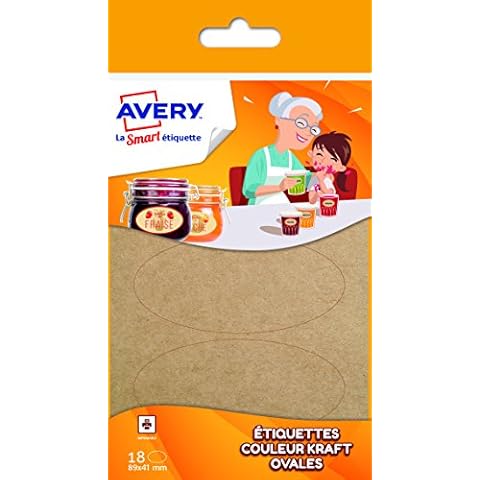 AVERY - Bolsa de 18 etiquetas ovaladas kraft Cover