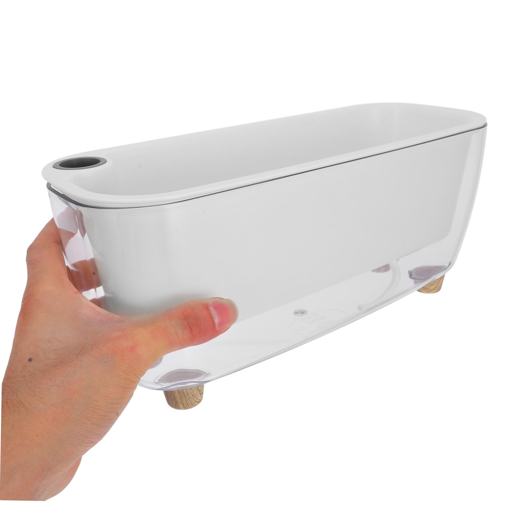 Pot à Arrosage Automatique Transparent en PP Double Couche et Design Auto-irrigant pour Plantes D'intérieur pour Décoration Maison