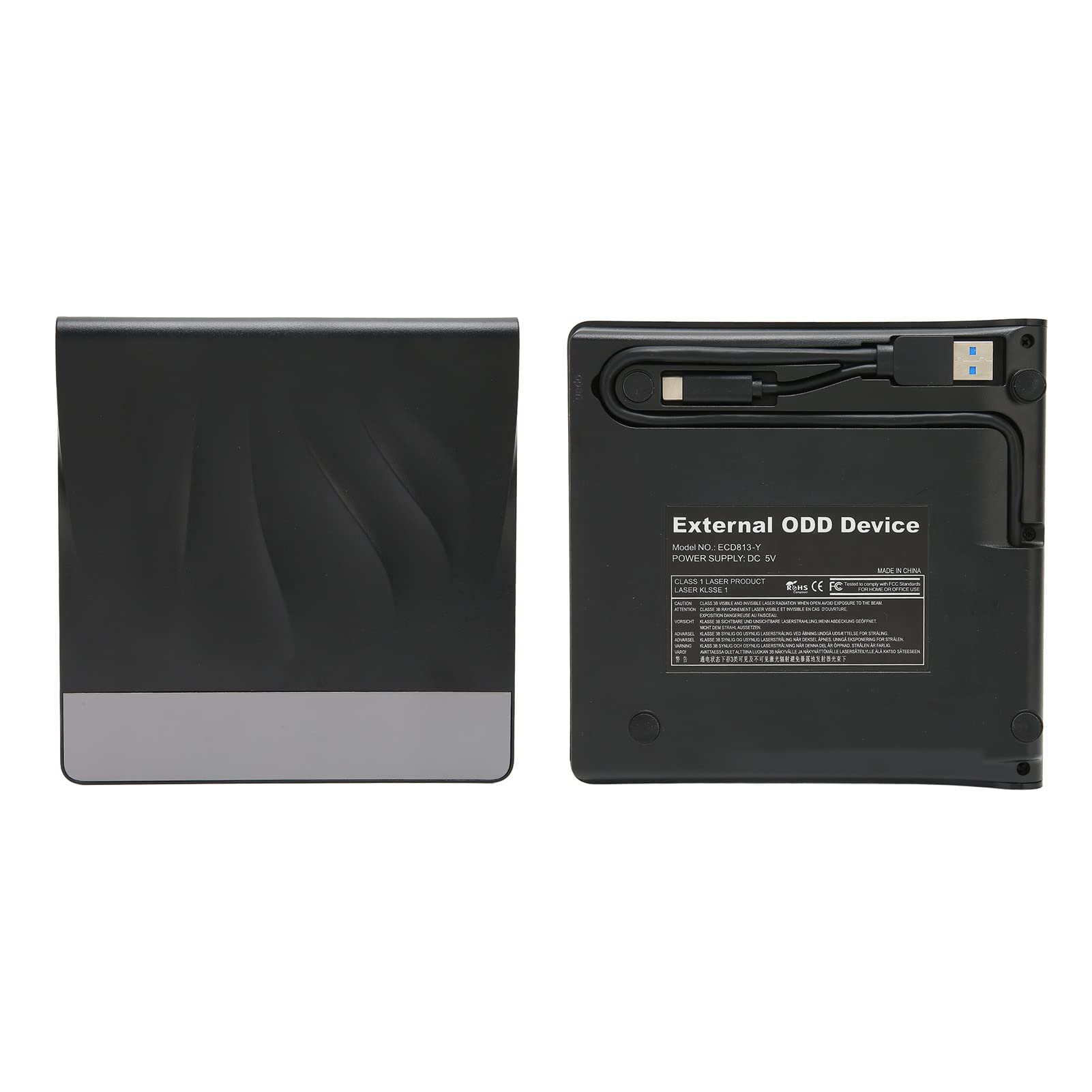 Externes DVD Laufwerk, USB 3.0 und Typ C Dual Ports Low Noise Dos Boot und Systemwiederherstellungsprobleme CD Brenner, Eigenständiger Plug and Play Betrieb für CD DVD für Win10(Blu-Ray-Brennen)
