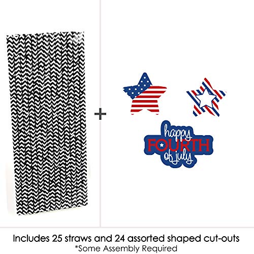 Decoración de Pitillos de Papel 4th of July Set 24 miniatura 3