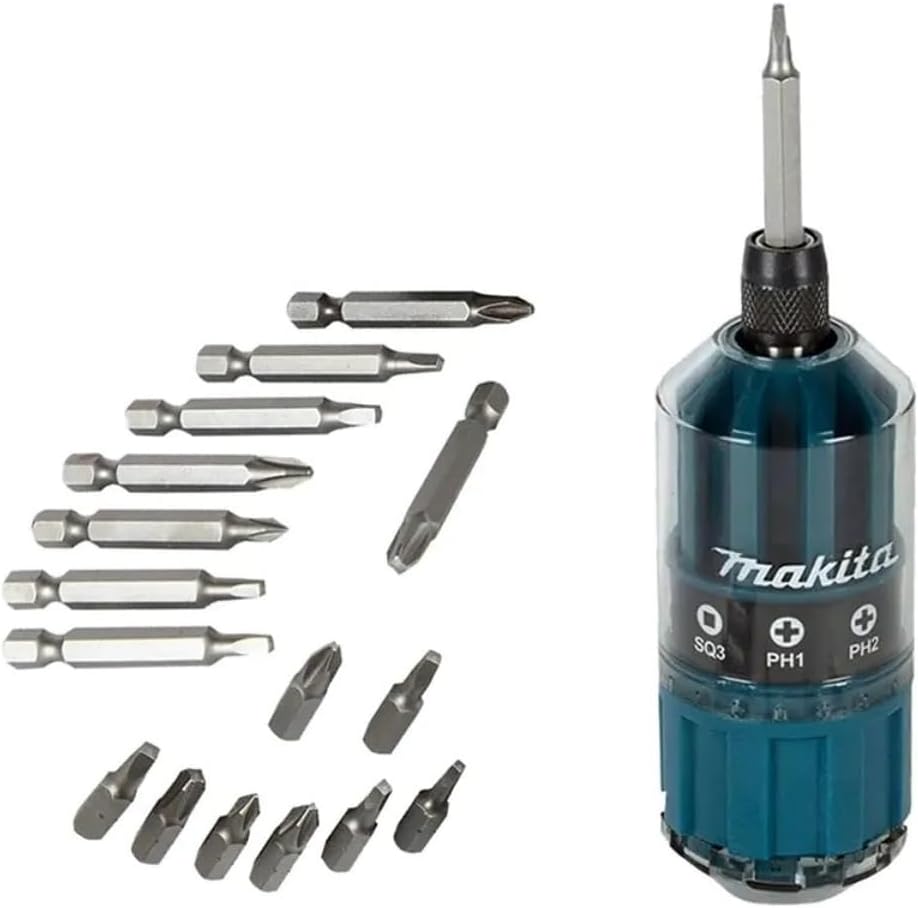 Makita 18pc Screwdriver Bit Set with Holder & Handle B-28896