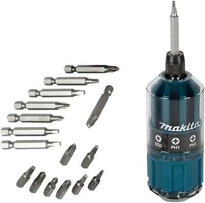 Makita 18pc Screwdriver Bit Set with Holder & Handle B-28896