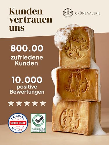 Original Aleppo Seife Set 2 x 200g (400g) mit 80% Olivenöl 20% Lorbeeröl - über 6 Jahre gereift - Feste Seife - Naturseife aus Handarbeit… – Ansicht 6