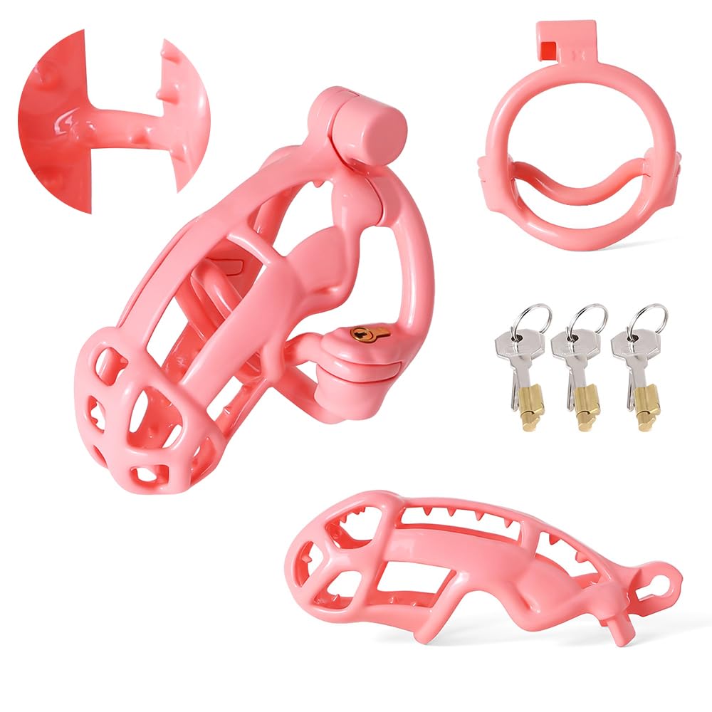 SM 3D Harz Peniskäfig Chastity Cage Mit Spikes,Keuschheitsgürtel Für Herren,Keuschheitskäfig Mit Penisring Sklave Penis Folter Extrem Bondage Keuschheit Sexspielzeug Für Männer (M Ring:55mm)