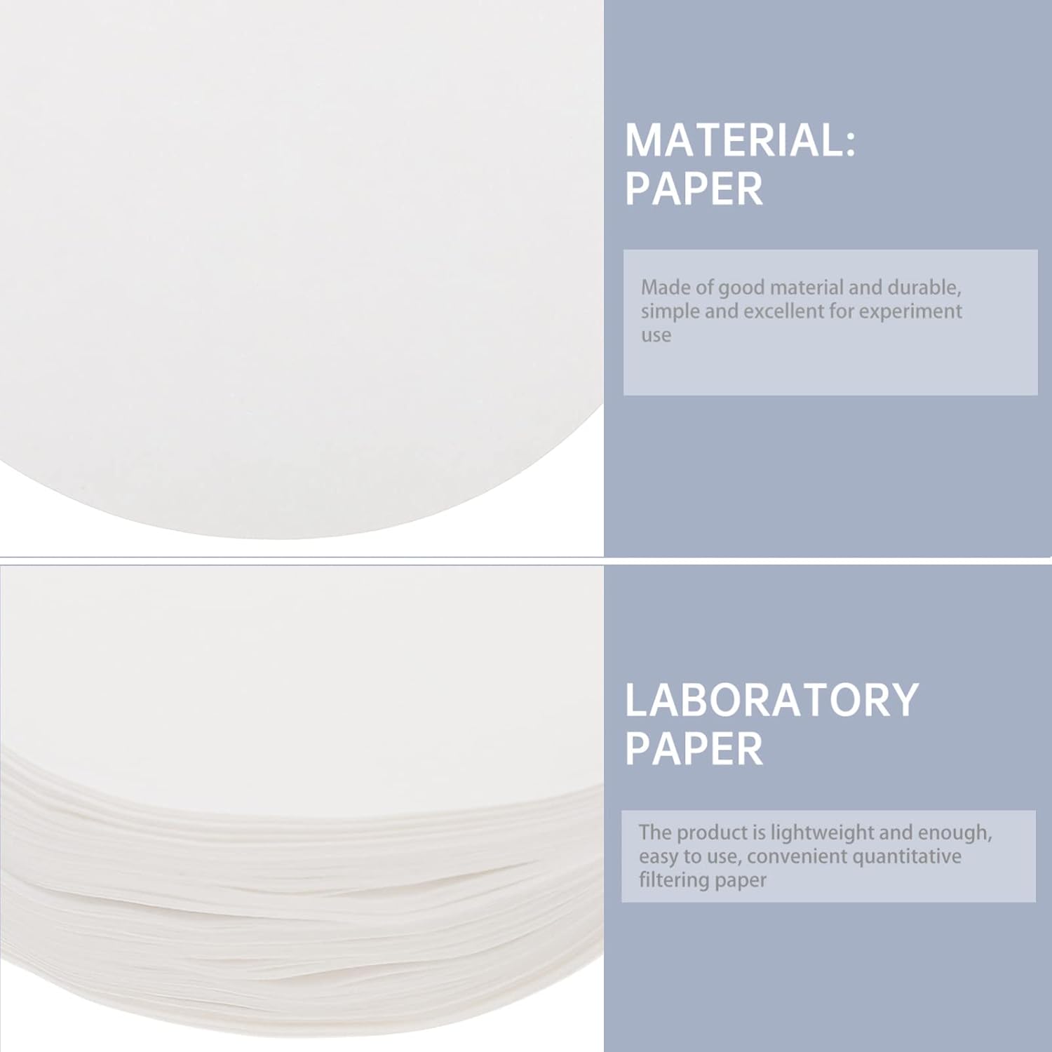 100sheets Quantitative Filter Paper for Labs High-Grade Laboratory Paper for Experiments Absorption for Chemical Analysis and Quantification