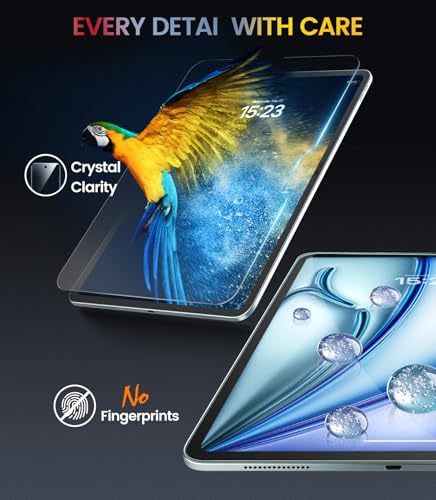EZ-GLAZ-2 Pack for iPad Air 11 Inch Screen Protector M4/M3/M2 (2026/2025/2024), Military-Grade Shatterproof, 9H+ Tempere