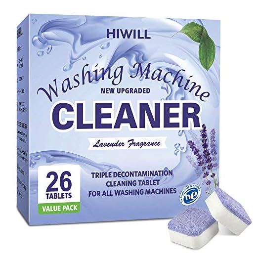 HIWILL Washing Machine Cleaner Effervescent Tablets, Solid Washer Deep Cleaning Tablet, Triple Decontamination Remover with Natural Biological Formula, for Front Load and Top Load Washers 26 Count