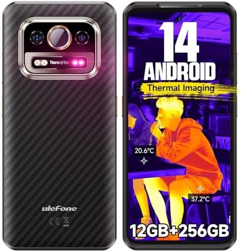 Ulefone Rugged Smartphone, Armor 25T Thermal Imaging Camera, Android 14 12GB + 256GB Helio G99 Octa-Core, 50MP + 64MP Night Vision, 33W/6500mAh 6.78 Inch 120Hz, IP68 Dual SIM 4G Unlocked Cell Phone