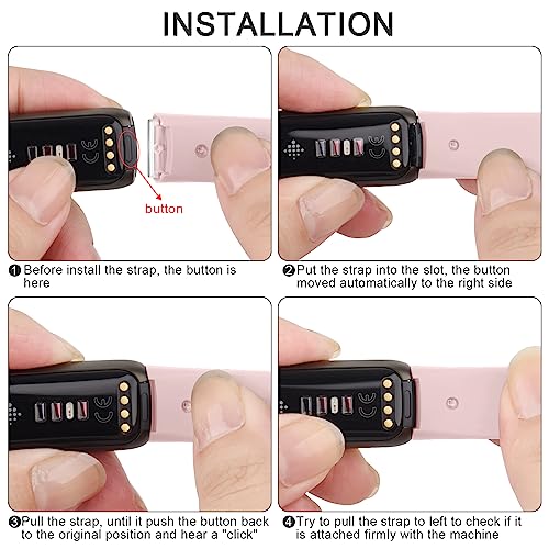 Image of 4 PACK Sport Bands Compatible with Fitbit Luxe Bands for Women Men, Soft Silicone Replacement Sport Straps Wristbands for Fitbit Luxe Fitness and Wellness Tracker