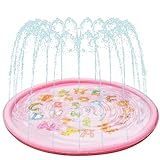 Anpro 172cm/68 Splash Pad, Sprinkler Wasser Spielmatte, Sommer Garten Wasserspielzeug für Baby, Kinder, Hund und Haustiere, Sommer Spielzeug für Kinder ab 2 3 Jahren und Haustiere