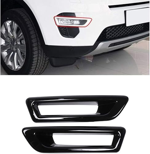Negro ABS delantero niebla luz lámpara cubierta Trim 2 unids para Land Rover Range Rover Sport 2014-2018 (negro)