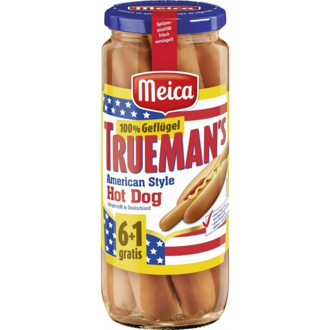 Meica Trueman's American Style Hot Dog 100% Geflügel Wurst 350 Gramm x 5 STÜCK