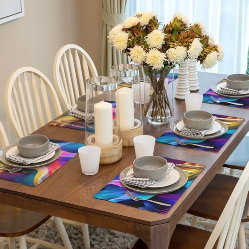 Sets de table en lin tissé lavable et pliable pour table de cuisine propre - 7