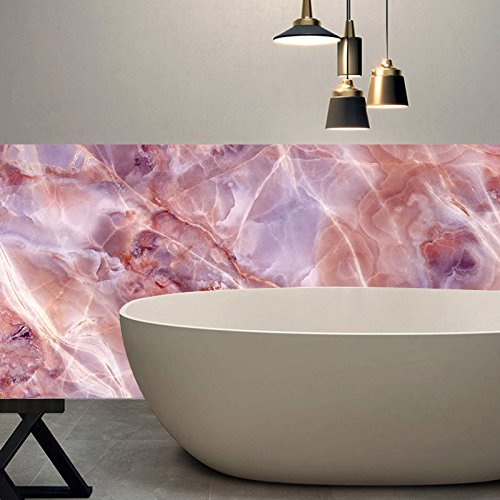 Apsoonsell Granite Marble Wallpaper Film, Self-Adhesive Peel And Stick Marble Sticker For Kitchen Bathroom Table Decor,Pink(15.7" X 70.9"） #TOP1