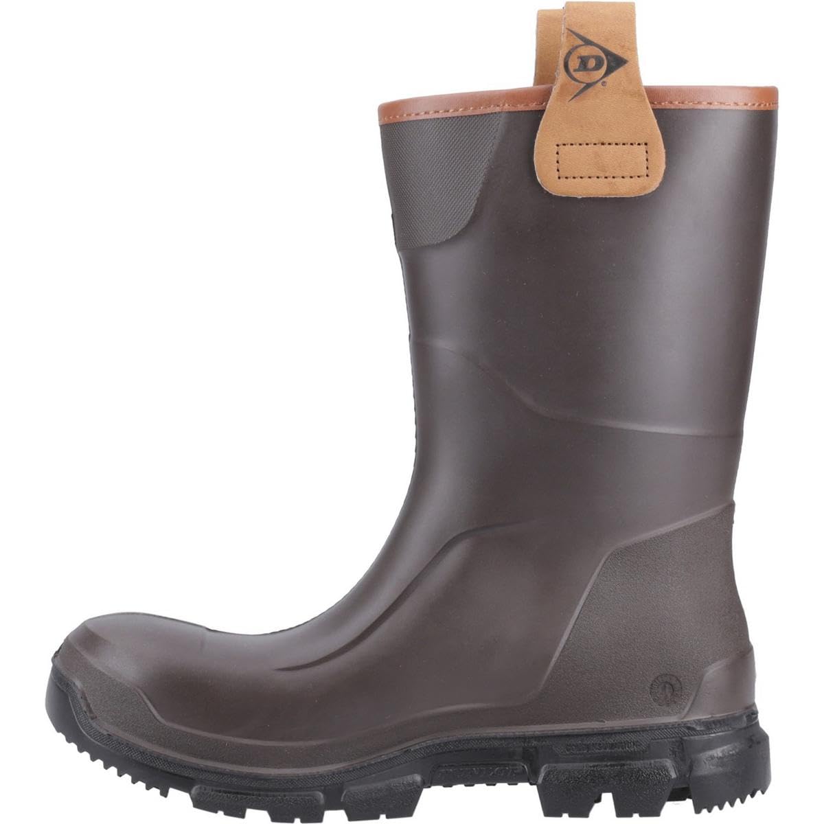 Dunlop Purofort RigPRO - Unisex Mid-Calf Short Wellingtons Waterproof Rain Boots, Dark Brown, Antistatic and Chemical Resistant Thermal Wellies for Outdoor, Gardening and Farm Work - EU38, UK5