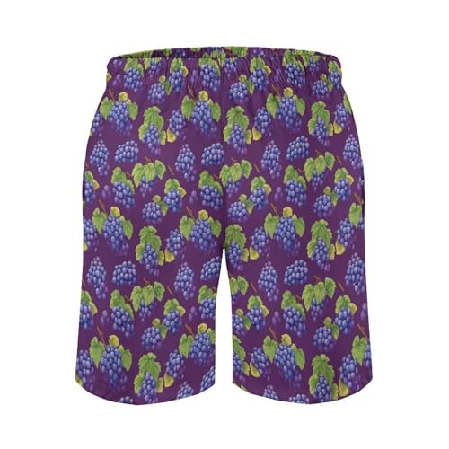 Grape Pattern Mens Swim Trunks Quick Dry Beach Swimming Shorts with Mesh Lining and Pockets4