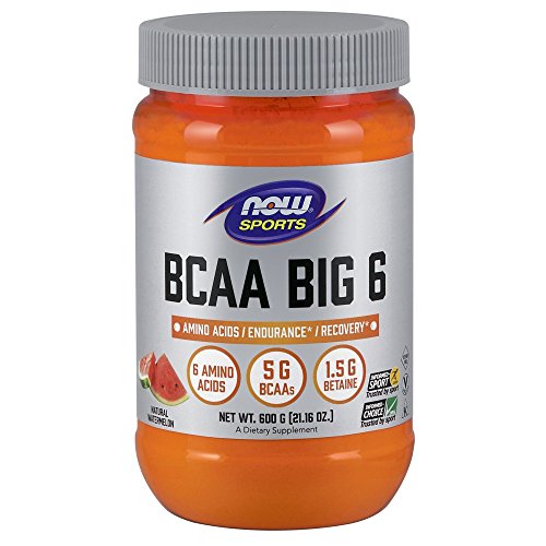 Now Sports Nutrition, BCAA (Branched Chain Amino Acids) Big 6, Watermelon Flavor, 21.16 Oz (0212)