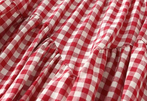 Womens Plaid Skirt Gingham Elastic High Waist Skirts A Line Midi Skirt Loose Fit Flowy Swing Skirts 2025 Fashion3