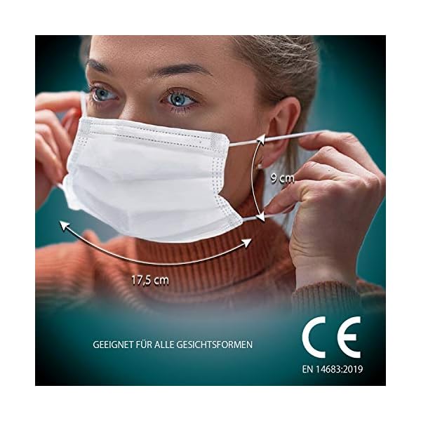Iris Ohyama, Packung mit 180 Easy Fit V-Design Einweg-Atemschutzmasken vom Typ II – Bild 6