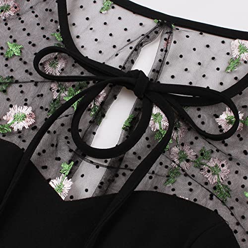 Image of Women's Vintage Polka Dot 1950s Audrey Retro Rockabilly Prom Dress 50's 60's A-Line Cocktail Party Swing Dress