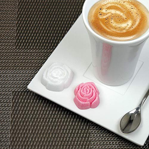 Canasuc Paris, L' Envie En Rose Pur Sucre De Canne,"Window Gift Box" Of 36 Assorted French Molded Rose Sugar Pieces, White & Rose, 3.35 Oz #TOP2