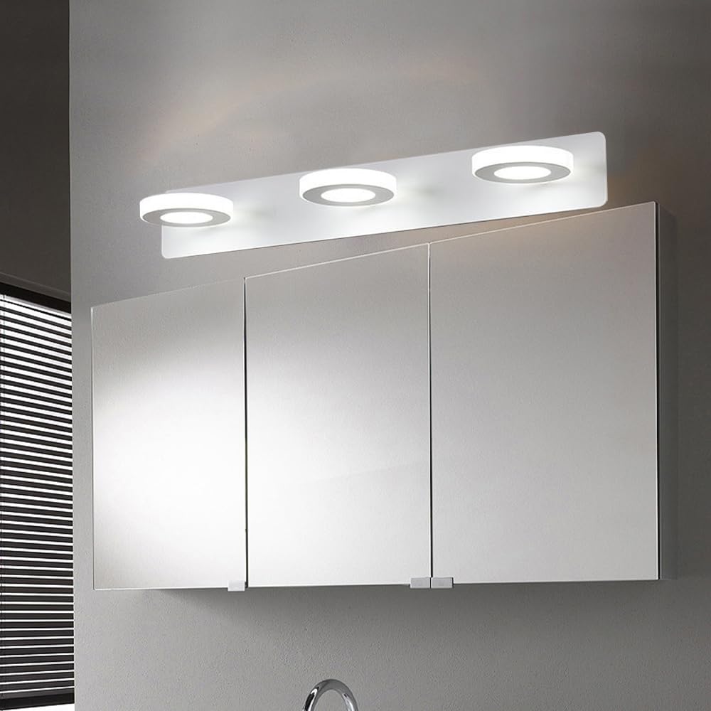 Lampa ścienna LED do lustra łazienkowego 15 W, obrotowa, 3 regulowane temperatury barwowe, oświetlenie ścienne, oświetlenie lustra (3 światła (15 w))