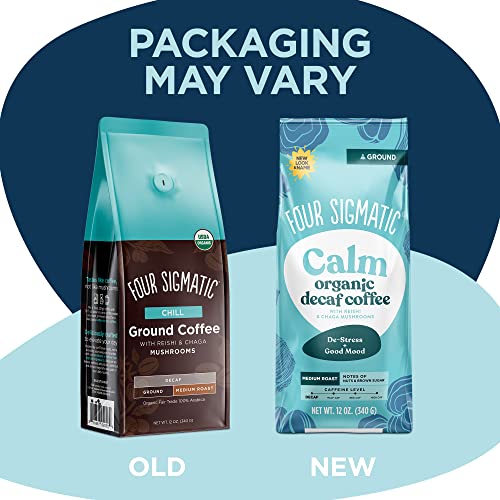 image for Four Sigmatic Calm Organic Decaf Ground Coffee | Swiss Water Decaf Cof
